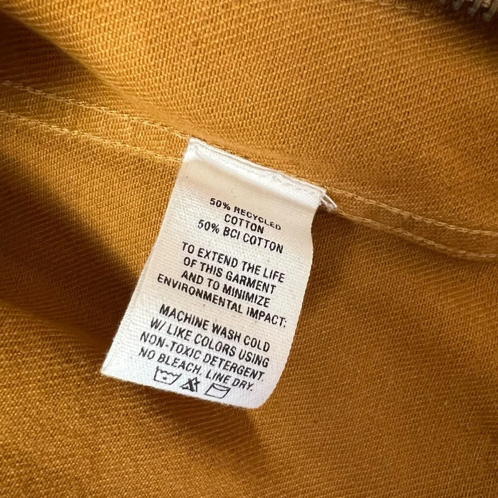 NWOT | Alex Mill Shrunken Zip Jacket in Recycled Denim Golden Khaki - Picture 10 of 11
